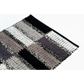 Βαμβακερό Πατάκι Κουζίνας Seema 004 Μαύρο/Γκρί 55x140εκ Sdim