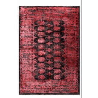 Πατάκι 70x150 Tzikas carpets Karma 00164-910 Κοκκινο-Μαυρο