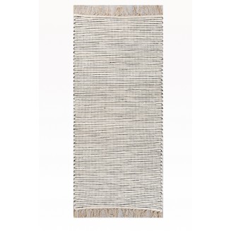 Χαλί Καλοκαιρινό 067x150 Tzikas carpets Ινδίας Natura 30160-090 Μαυρο