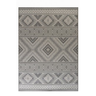 Χαλί Καλοκαιρινό 133x190 Tzikas carpets Novo 54156-995 Μαυρο-Ασημι