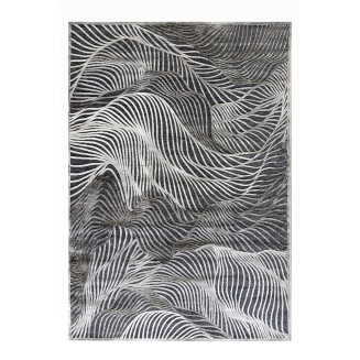 Χαλί Καλοκαιρινό 133x190 Tzikas carpets Harmony 61072-996 Μαυρο-Ασημι