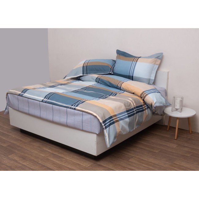 Σετ Παπλωματοθήκη Υπέρδιπλή 220x240 Έμμα Πετρόλ  Πετρόλ