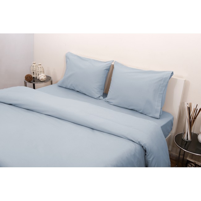 Σετ Παπλωματοθήκη Υπέρδιπλη 220x240 3100 Φανέλλα Σιέλ Σιέλ