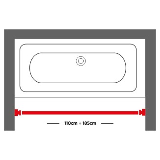 Βραχίονας Μπάνιου Πτυσσόμενος 110-185 Ø 20 mm Sealskin Mat Aluminum