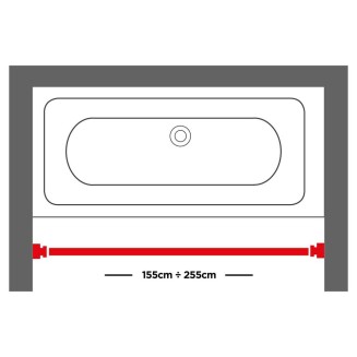 Βραχίονας Μπάνιου Πτυσσόμενος 155-255 Ø 20 mm Sealskin Chrome