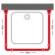 170x80 Ø 20 mm white βραχίονας μπάνιου γωνιακός Sealskin