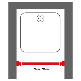 Βραχίονας Μπάνιου Πτυσσόμενος 70-115 Ø 20 mm Sealskin Mat Aluminum