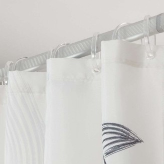 Κουρτίνα Μπάνιου Υφασμάτινη 180x200 Sealskin Birds Black