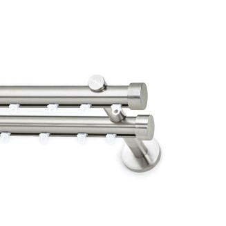 Σιδηρόδρομος Toledo Φ25mm Νίκελ Σατινέ Διπλός 160cm MRShome