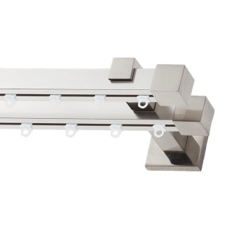 Σιδηρόδρομος Valencia 20x20mm Νίκελ Σατινέ Διπλός 200cm MRShome