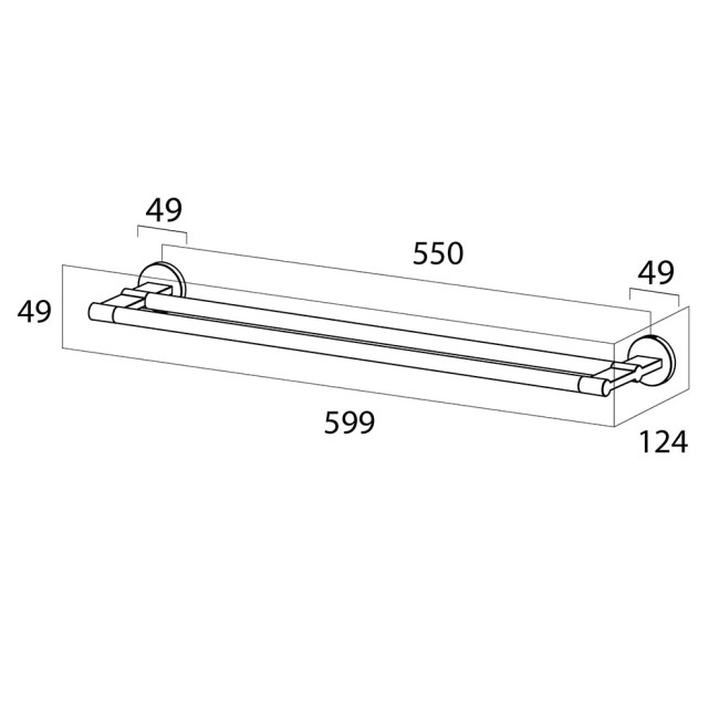 Tiger Noon Κρεμάστρα Διπλή 59.9 cm Chrome 1321130346