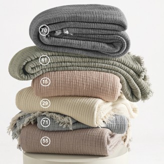 Κουβερλί Υπέρδιπλο 240x250 Βαμβακερή Μουσελίνα Adam Home Chaki 61