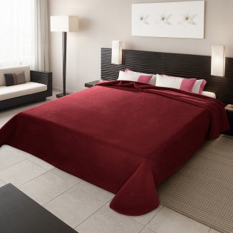 Κουβέρτα Ισπανίας Υπέρδιπλη 220x240 Belpla Ster Plain Granate(16)