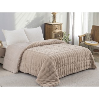 Κουβερτοπάπλωμα Γούνα-Flannel Μονό 160x220 Adam Home 910 Taupe Κουβερτοπάπλωμα Γούνα-Flannel Μονό 160x220 Adam Home 910 Taupe