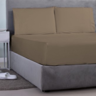 Σεντόνι Μεμονωμένο Με Λάστιχο Γίγας 180x200+30 Aslanis Home Satin Ρlain (627 Κhaki) Χακί Σκούρο