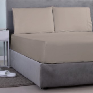 Σεντόνι Μεμονωμένο Με Λάστιχο Γίγας 180x200+30 Aslanis Home Satin Ρlain (120 Relaxed Κhaki) Χακί Απαλό