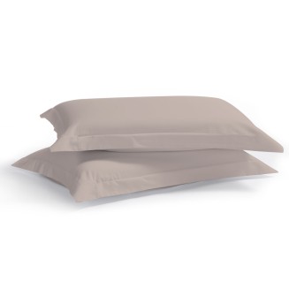 Μαξιλαροθήκες Σετ 2 Τεμαχίων 50x70+5 Aslanis Home Satin Plain (120 Relaxed Κhaki) Χακί Απαλό