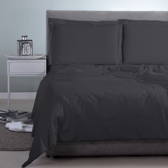 Σεντόνι Μεμονωμένο Υπέρδιπλο 250x270 Aslanis Home Satin Plain (198 Ρarisian Νight) Μαύρο