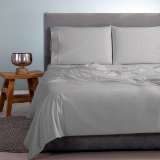 Σεντόνια Σετ Γίγας 260x265 Aslanis Home Satin Plain (186 Warm Grey) Γκρί Απαλό