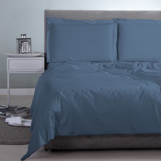 Σεντόνι Μεμονωμένο Υπέρδιπλο 250x270 Aslanis Home Satin Plain (232 Ρoseidon Βlue) Μπλέ Ράφ