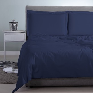 Σεντόνι Μεμονωμένο Υπέρδιπλο 250x270 Aslanis Home Satin Plain (275 Νavy Βlue) Μπλέ Ναυτικό
