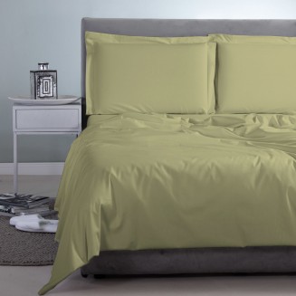 Σεντόνι Μεμονωμένο Υπέρδιπλο 250x270 Aslanis Home Satin Plain (268 Οlive Green) Λαδί