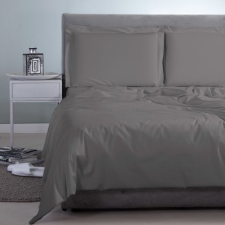 Σεντόνι Μεμονωμένο Υπέρδιπλο 250x270 Aslanis Home Satin Plain (82 Cool Grey) Γκρί Σκούρο