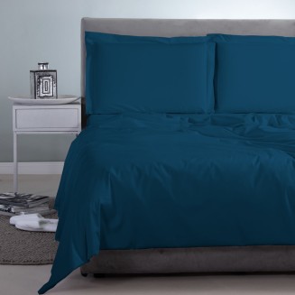 Σεντόνι Μεμονωμένο Υπέρδιπλο 250x270 Aslanis Home Satin Plain (451 Venice Βlue) Μπλέ Σκούρο