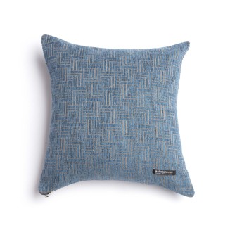 Διακοσμητική Μαξιλαροθήκη 45x45 Aslanis Home New Maze Μπλέ 24 Classic Σενίλ Ζακάρ