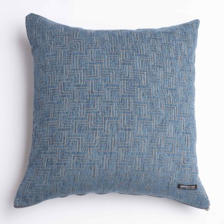Διακοσμητική Μαξιλαροθήκη 60x60 Aslanis Home New Maze Μπλέ 24 Classic Σενίλ Ζακάρ
