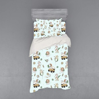 Σεντόνια Σετ Παιδικά Μονά Με Λάστιχο 105x200+30 Astron Italy Happy Zoo