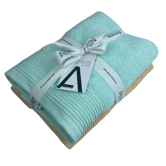 Πετσέτες Προσώπου Σετ 2 Τεμαχίων Astron Italy Aqua Yellow
