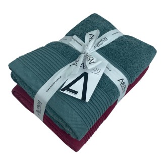 Πετσέτες Προσώπου Σετ 2 Τεμαχίων Astron Italy Bordeaux Green