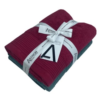 Πετσέτες Προσώπου Σετ 2 Τεμαχίων Astron Italy Bordeaux Green