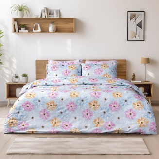 Παπλωματοθήκη Σετ Υπέρδιπλη 220x240 Lino Blume Blue