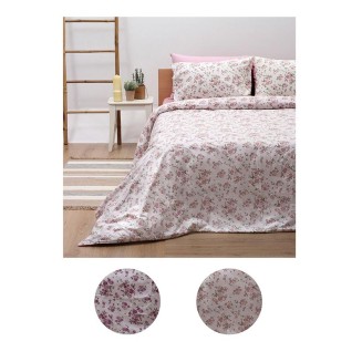 Σεντόνι Σετ Διπλό 200x270 Sunshine Cotton Feelings 929 Pink