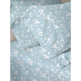 Σεντόνια Σετ Υπέρδιπλο 220x250 Sunshine Menta Εμπριμέ 40 Aqua