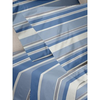 Σεντόνια Σετ Μονά 160x250 Sunshine Menta Εμπριμέ 550 Blue