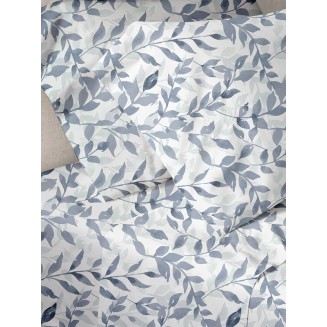Παπλωματοθήκη Υπέρδιπλη 230x250 Sunshine Menta Εμπριμέ 50 Blue
