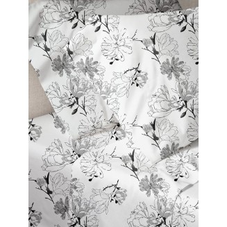 Παπλωματοθήκη Υπέρδιπλη 230x250 Sunshine Menta Εμπριμέ 70 Grey