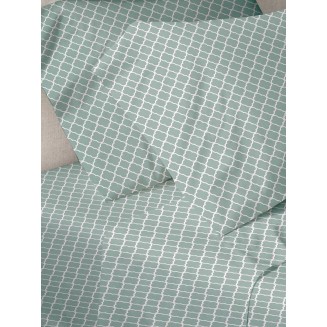 Παπλωματοθήκη Μονή 170x250 Sunshine Menta Εμπριμέ 530 Aqua