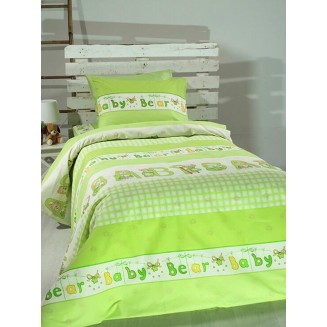 Σεντόνια Σετ Μονό 165x270 Sunshine Cotton Feelings Εμπριμέ 8481 Green