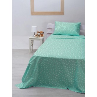 Σεντόνια Σετ Μονό 165x270 Sunshine cotton feelings 22 Aqua