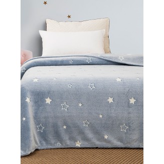 Κουβέρτα Κούνιας 110x140 Sunshine Φωσφοριζέ Stars Blue