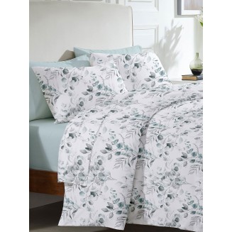 Σετ Σεντόνια Menta Εμπριμέ 560 Grey Υπέρδιπλο (235x250) Sunshine