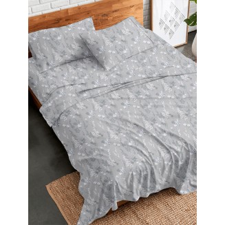 Σετ Σεντόνια Flannel 2060 Grey Μονό (160X260) Sunshine