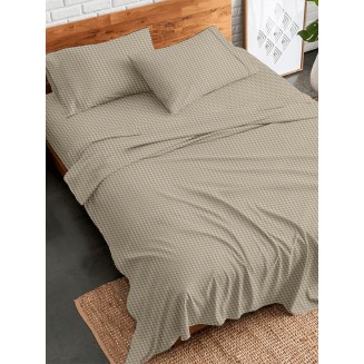Σετ Σεντόνια Flannel 2064 Beige Μονό Με Λάστιχο(105X205+30) Sunshine