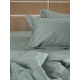 Σετ Σεντόνια Βαμβακοσατέν Omnia μονόχρωμα Aqua King Size (280x300)