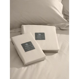Σετ Σεντόνια Βαμβακοσατέν Omnia Μονόχρωμα Beige King Size (280X300) Sunshine