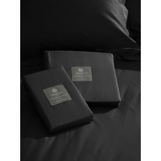 Σετ Σεντόνια Βαμβακοσατέν Omnia Μονόχρωμα Black King Size (280X300) Sunshine
